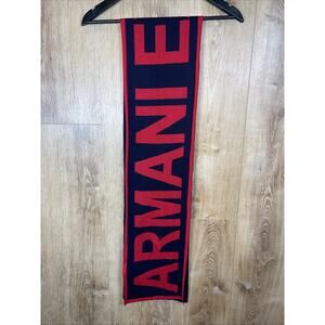 Armani Exchange Cotton Rayon Blend Red Black Scarf